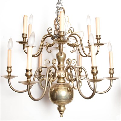 Lot 560 - Dutch Baroque Style Brass Ten-Light Chandelier...