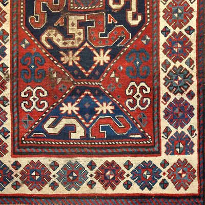 Lot 672 - Kazak Rug Southwest Caucus, circa 1900 Three...