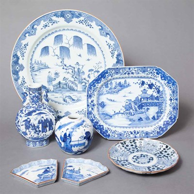 Lot 418 - Group of Chinese and Chinese Style Blue and...