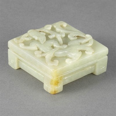 Lot 106 - Chinese Celadon Jade Stand 19th Century Of...