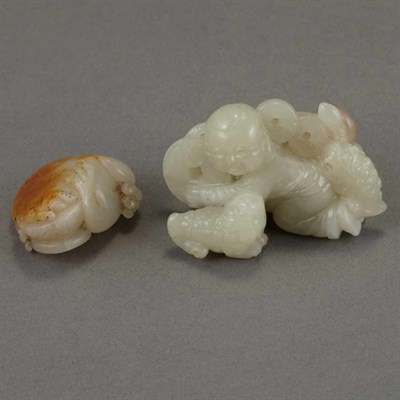 Lot 96 - Two Chinese Celadon Jade Toggles 19th Century...