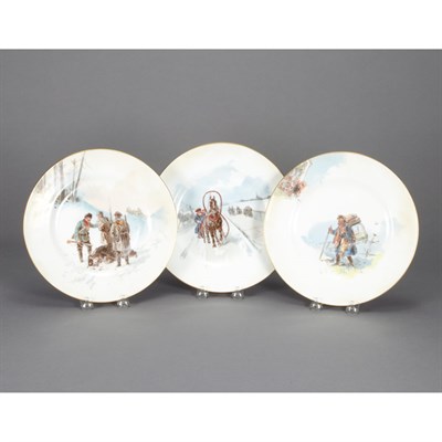 Lot 219 - Set of Three Russian Transfer Print Decorated...