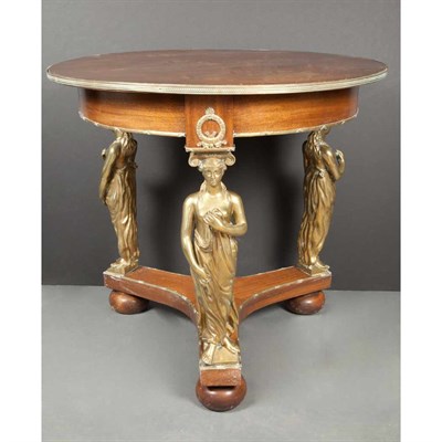 Lot 360 - Empire Style Gilt-Metal Mounted Marquetry...