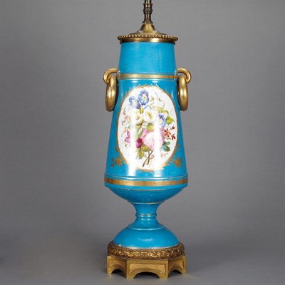 Lot 100 - Sevres Style Porcelain Lamp Of tapering...