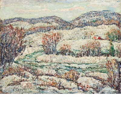 Lot 324 - Ernest Lawson American, 1873-1939 Snowy Winter...
