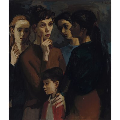 Lot 390 - Moses Soyer American, 1899-1974 Standing Women...