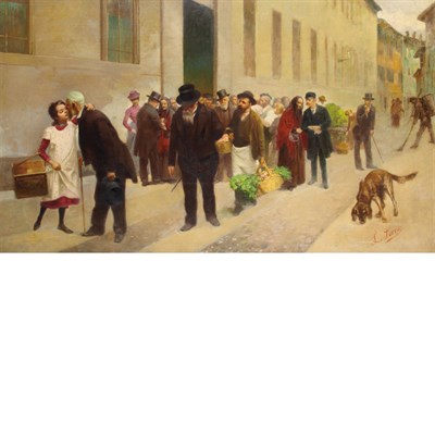 Lot 25 - Luigi Sorio Italian, 1835-1909 Italian Street...