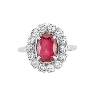 Lot 118 - Platinum, Ruby and Diamond Ring, Cartier