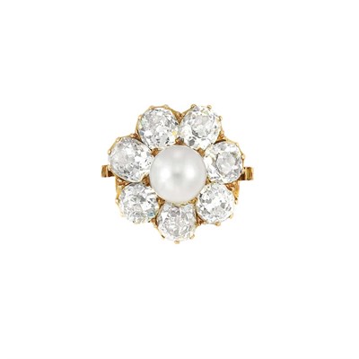 Lot 55 - Antique Gold, Pearl and Diamond Pin