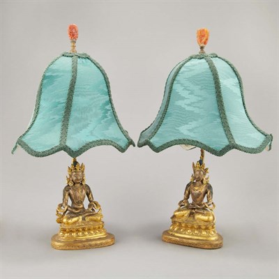 Lot 465 - Two Tibetan Gilt-Bronze Bodhisattvas 18th/19th...