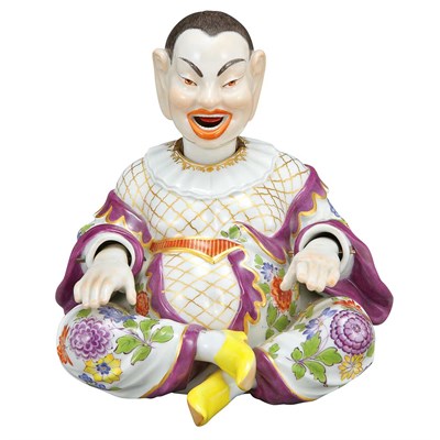 Lot 122 - Meissen Nodding Pagoda Figure The seated...