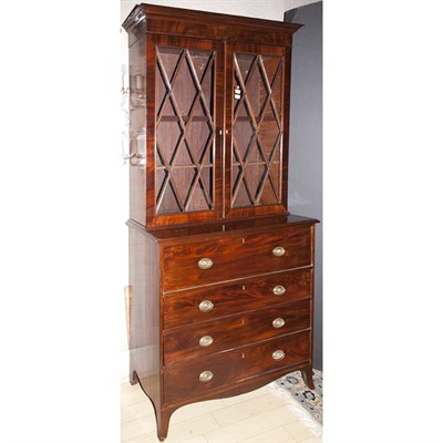 Lot 638 - Regency Mahogany Secretary Bookcase Height 7...