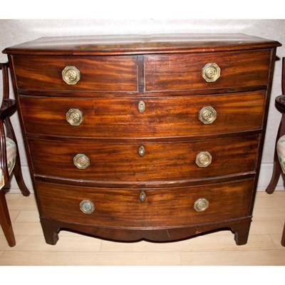 Lot 374 - George III Mahogany Chest of Drawers Height 40...