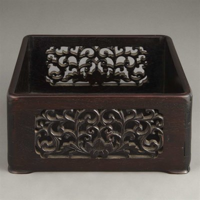 Lot 482 - Chinese Zitan Box Of square form, the deep...