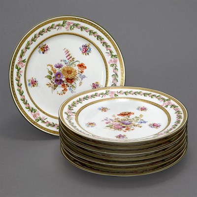 Lot 501 - Set of Eight Vienna Style Porcelain Cabinet...