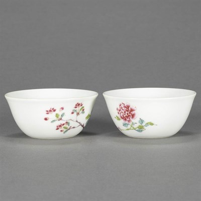 Lot 365 - Pair of Chinese Famille Rose Enameled...