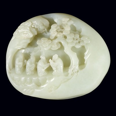 Lot 100 - Chinese Celadon Jade Boulder 19th Century...