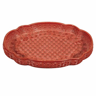 Lot 295 - Chinese Imitation Cinnabar Lacquer Porcelain...