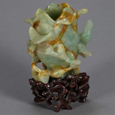 Lot 136 - Chinese Jadeite Vase 19th/20th Century Deeply...