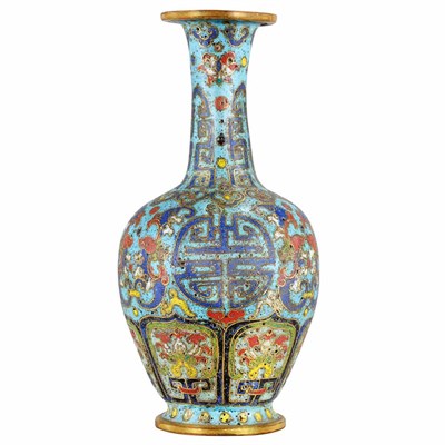 Lot 499 - Chinese Cloisonne Bottle Vase 18th Century The...