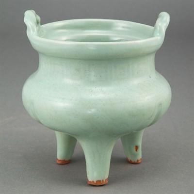 Lot 309 - Chinese Celadon Glazed Porcelain Censer 19th...