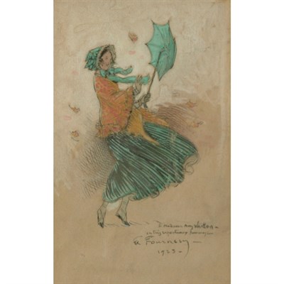 Lot 42 - Felix Fournery French, 1865-1938 A Gust of...