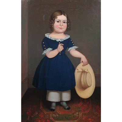 Lot 3 - American School 19th Century Young Girl with a...