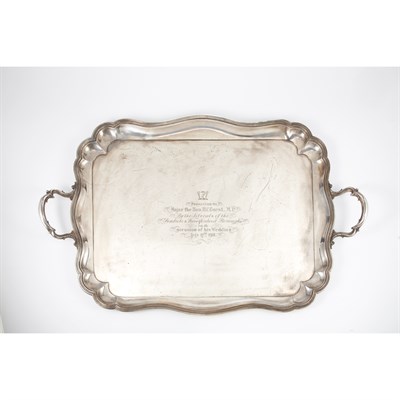 Lot 293 - Edward VII Silver Two-Handled Tea Tray James...