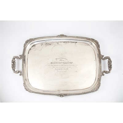 Lot 291 - Edward VII Silver Two-Handled Tea Tray Barker...
