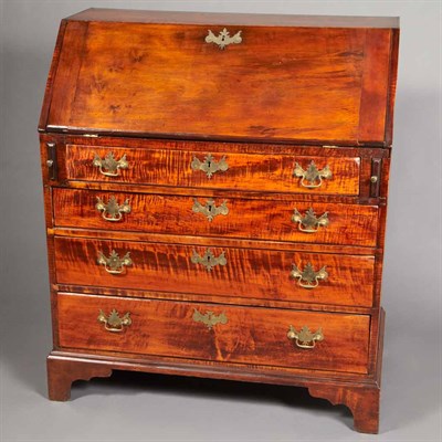 Lot 392 - Chippendale Figured Maple Slant Front Desk...