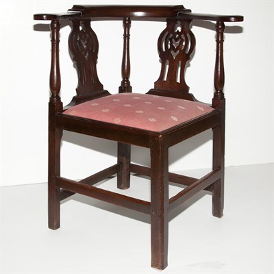 Lot 391 - George III Mahogany Corner Chair With two...