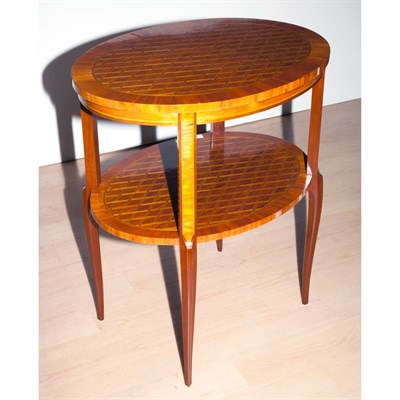 Lot 238 - Neoclassical Style Inlaid Fruitwood Side Table...