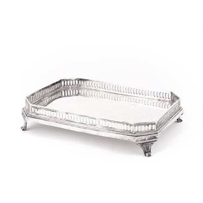 Lot 280 - German Neoclassical Silver Tray Of canted...