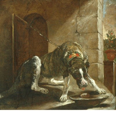 Lot 9 - School of Jan Fyt Watch Dog Oil on canvas 22...