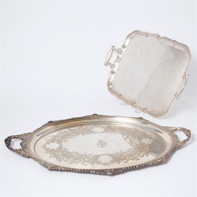 Lot 489 - German Silver Tray; Together with a Silver...