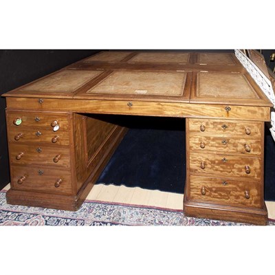 Lot 299 - English Mahogany Partner's Desk Circa 1900...