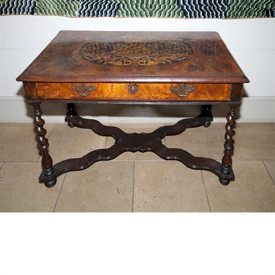 Lot 387 - William and Mary Style Marquetry Inlaid Walnut...