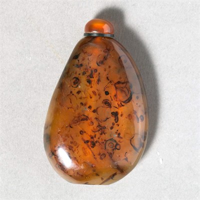 Lot 368 - Chinese Agate Pebble-Form Snuff Bottle Height...