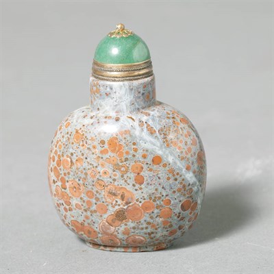Lot 367 - Chinese Moss Agate Snuff Bottle Height 3 inches.