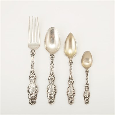 Lot 150 - Whiting Sterling Silver Dessert Service Circa...