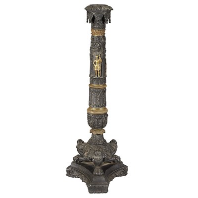 Lot 1559 - Gothic Revival Gilt and Black Painted Bronze...