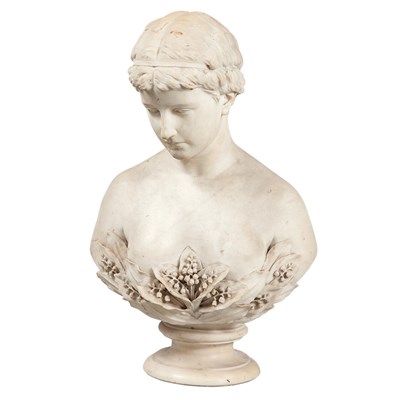 Lot 1208 - American Marble Bust of a Woman Richard...