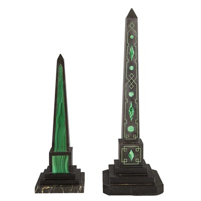 Lot 1503 - Two Grand Tour Style Malachite and Black Onyx...