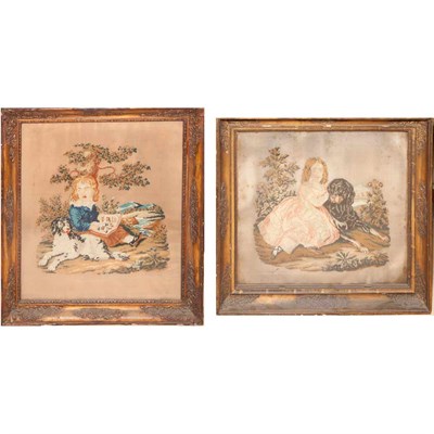 Lot 1273 - Two Framed Victorian Needlepoint Pictures 19th...