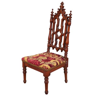 Lot 1410 - American Gothic Revival Caved Mahogany Child's...