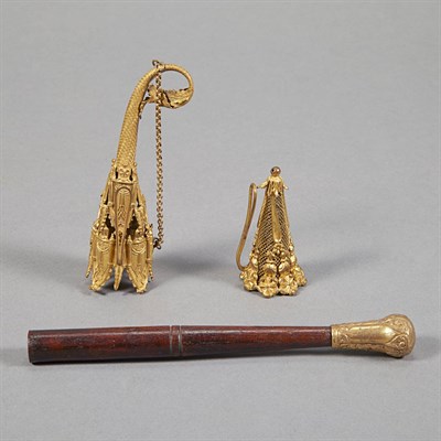 Lot 1300 - Two Gothic Revival Gilt-Metal Flower Holders;...