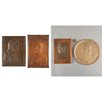 Lot 1475 - Group of Five Bronze and Gilt-Bronze Plaques...