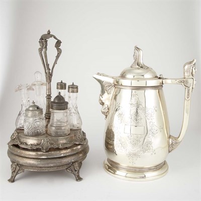 Lot 1529 - Group of Egyptian Revival Silver Plated...