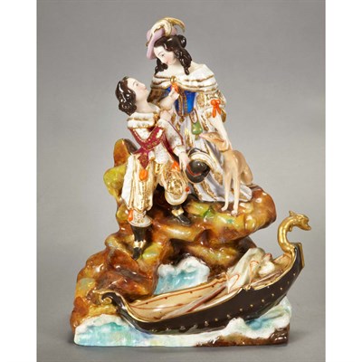 Lot 1534A - French Porcelain Figural Group of a Courting...