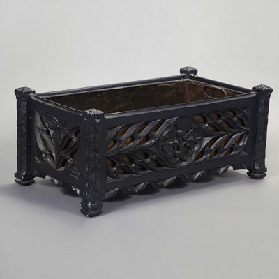 Lot 1540 - American Gothic Revival Stained Oak Jardiniere...